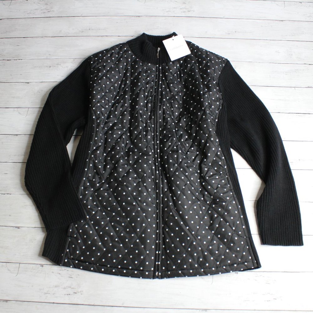 Croft & Barrow Women's Winter Sweater Knit Jacket Plus Size 2X Black